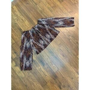 VTG 1970s Tomorrow's Dream Off Shoulder Bell Sleeve Blouse Cheetah Print Medium